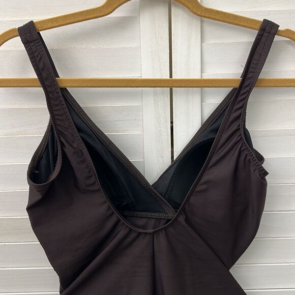 Trimshaper Swimsuit Size 10 One Piece Dark Muted Purple - Picture 6 of 14